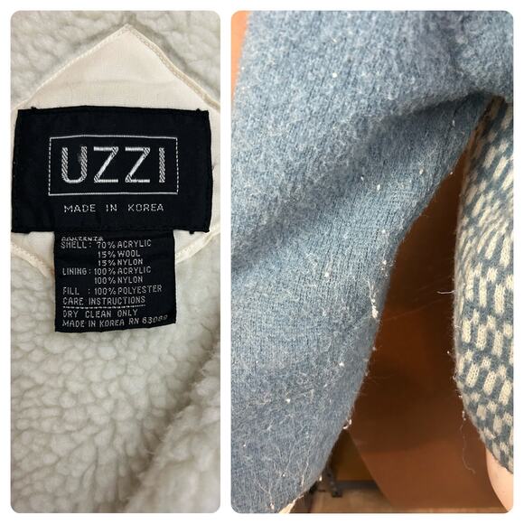 Vintage Snowflake Icewool Nordic Knit Zip Up Sweater Jacket / Medium - Picture 4 of 6